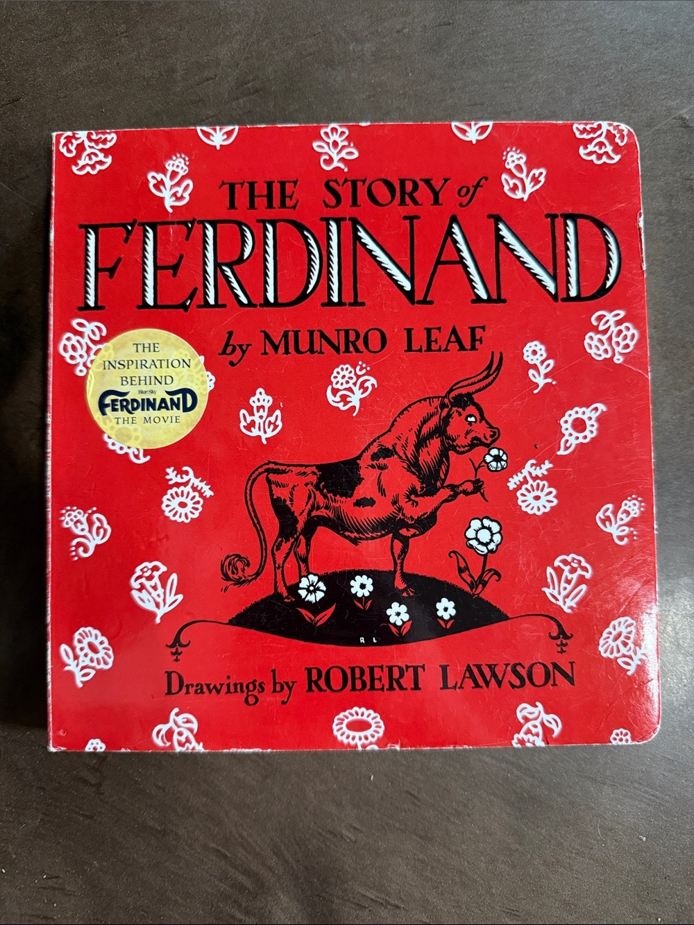 The Story of Ferdinand Board Book - Red Floral Back